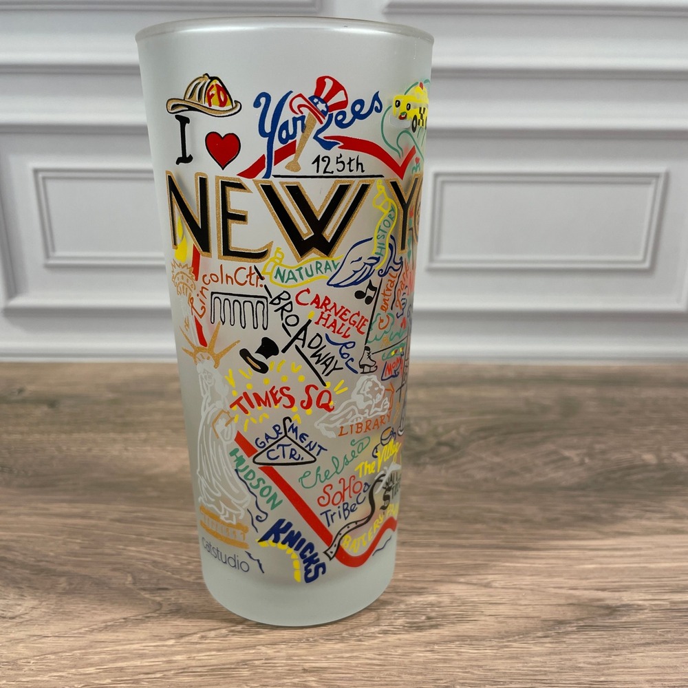 Catstudio I Love New York City Map 12oz Frosted Glass Tumbler 2004